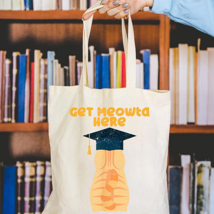 Orange Tabby Cat Graduation Distressed Shirt For Grads For Men Women Girls Kids Canvas Tote Bag