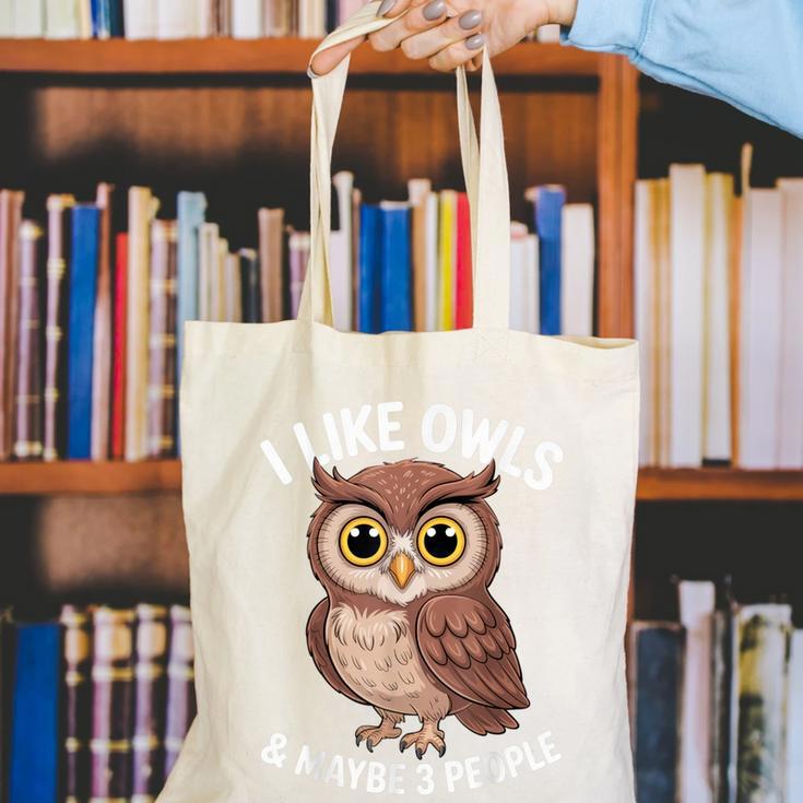 I Like Owls And Maybe 3 People Introvert Humor Casual Canvas Tote Bag I Like Owls And Maybe 3 People Introvert Humor Casual Canvas Tote Bag