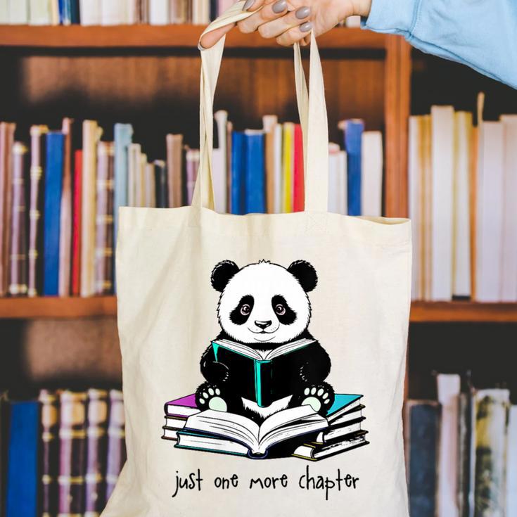 Panda Reading Chapter Books Canvas Tote Bag Panda Reading Chapter Books Canvas Tote Bag