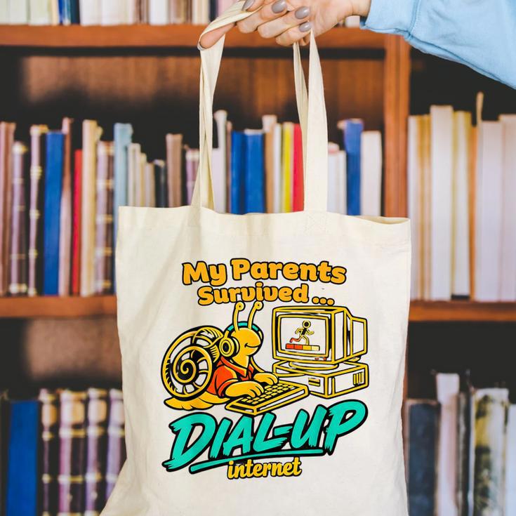 My Parents Survived Dial Up Internet Nostalgia 90s Canvas Tote Bag