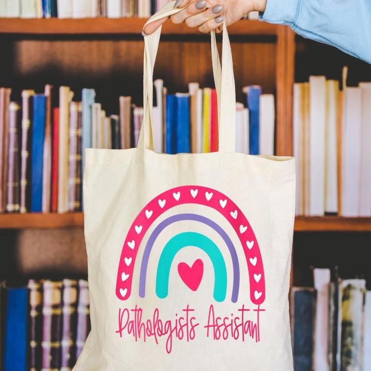 Pathologists' Assistant Graduation 2023 Boho Rainbow Canvas Tote Bag