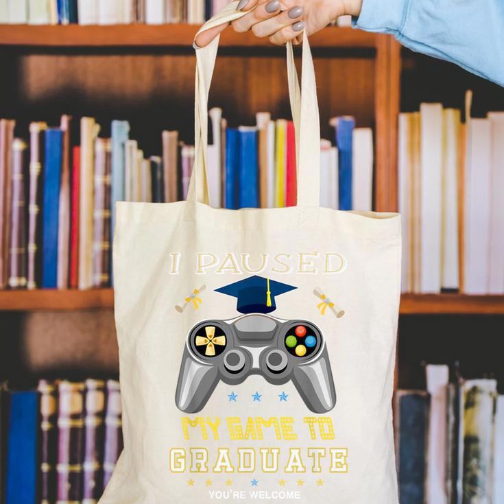 I Paused My Game To Graduate Class Of 2023 Gamer Graduation Canvas Tote Bag