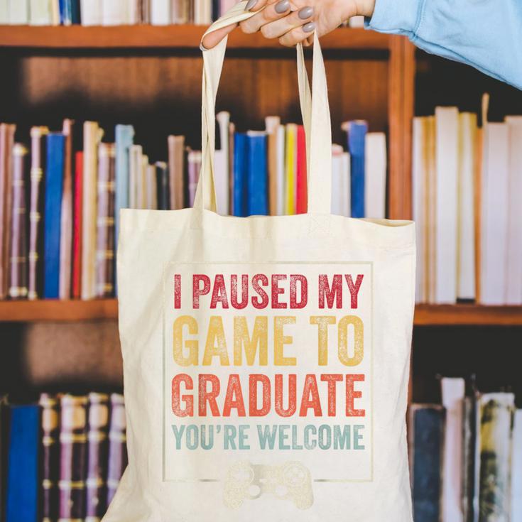 I Paused My Game To Graduate Gamer Graduation Men Boys Canvas Tote Bag