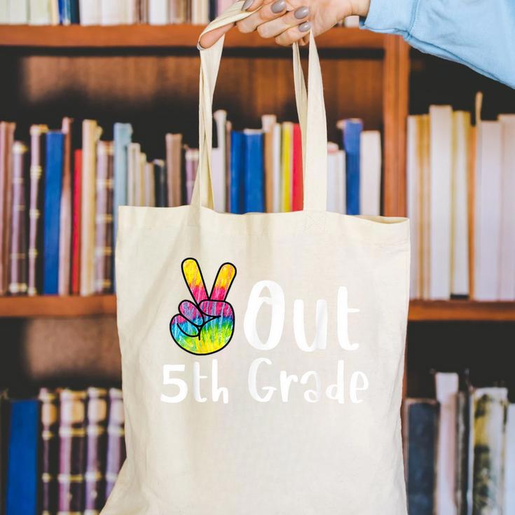 Peace Out 5th Grade Tie Dye Graduation Class Of 2026 Canvas Tote Bag