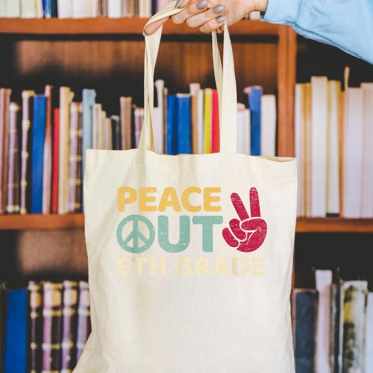 Peace Out 6th Grade Graduation Last Day Of School Canvas Tote Bag