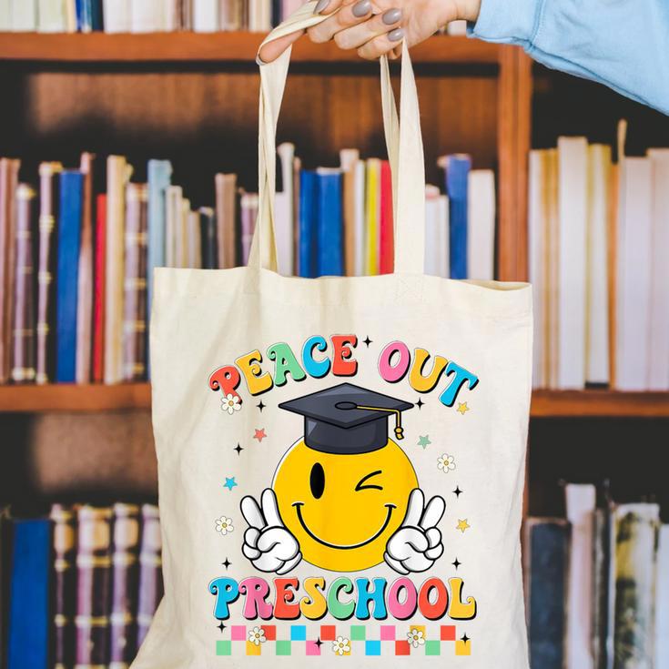 Peace Out Preschool Graduation Last Day Teachers Boys Girls Canvas Tote Bag