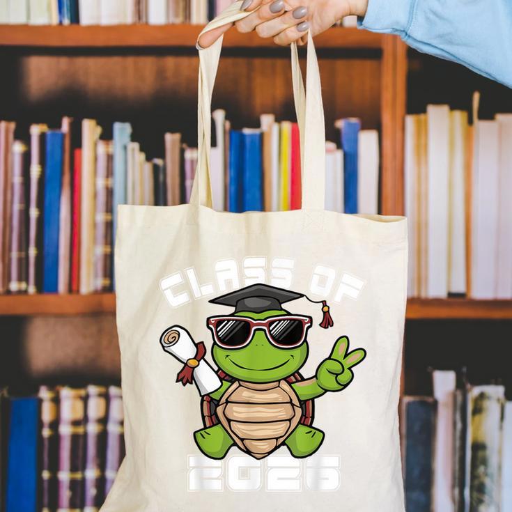 Peace Sign Hand Turtle Class Of 2026 Graduation Canvas Tote Bag