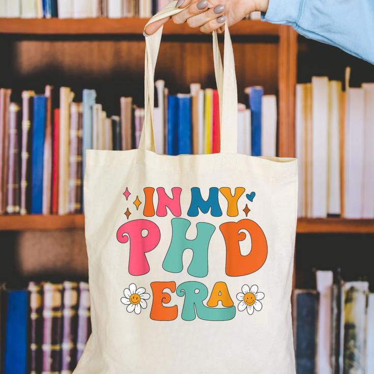 In My Phd Era Groovy Phd Graduation Future Doctor Canvas Tote Bag