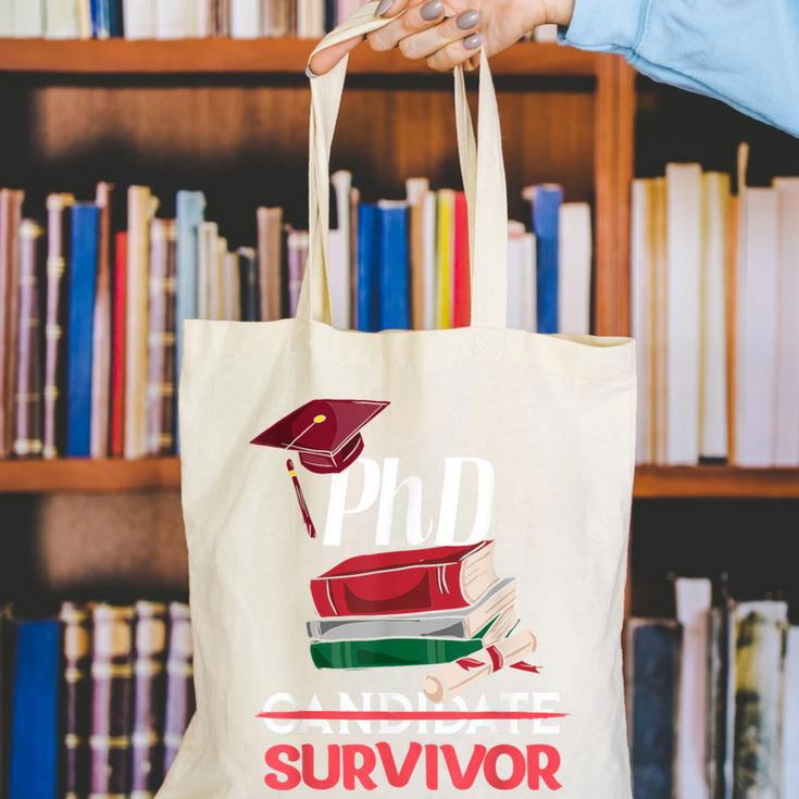 PhD PhD Graduation Gifts PhD Survivor T-Shirt Canvas Tote Bag