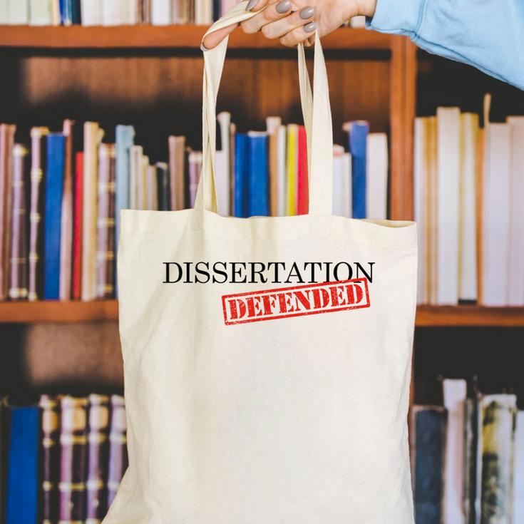 PhD Thesis Defense Graphic Doctoral Graduation Canvas Tote Bag