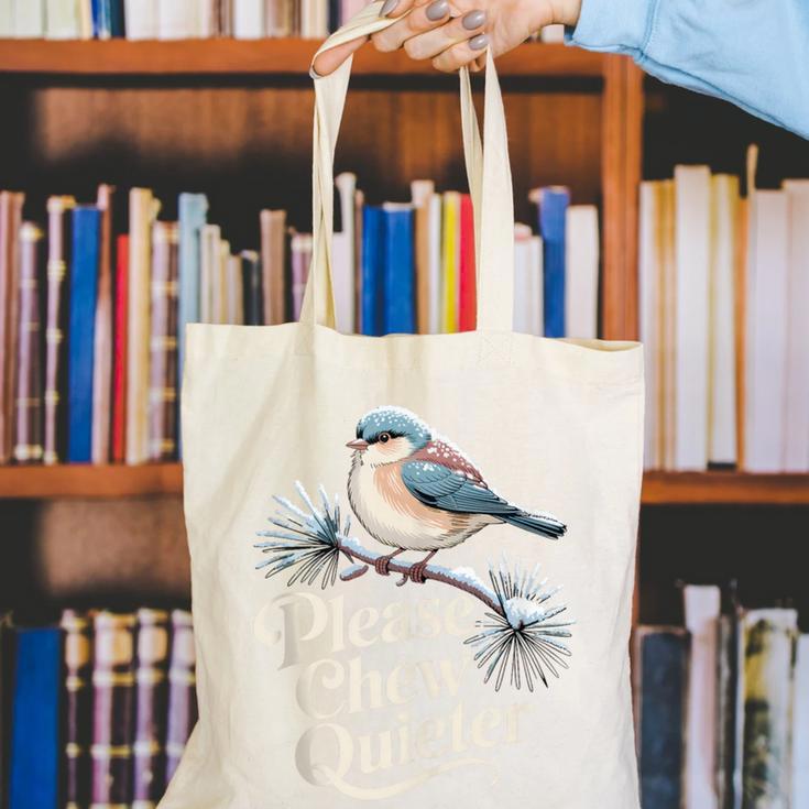 Please Chew Quieter Introvert Christmas Bird Lover Canvas Tote Bag Please Chew Quieter Introvert Christmas Bird Lover Canvas Tote Bag