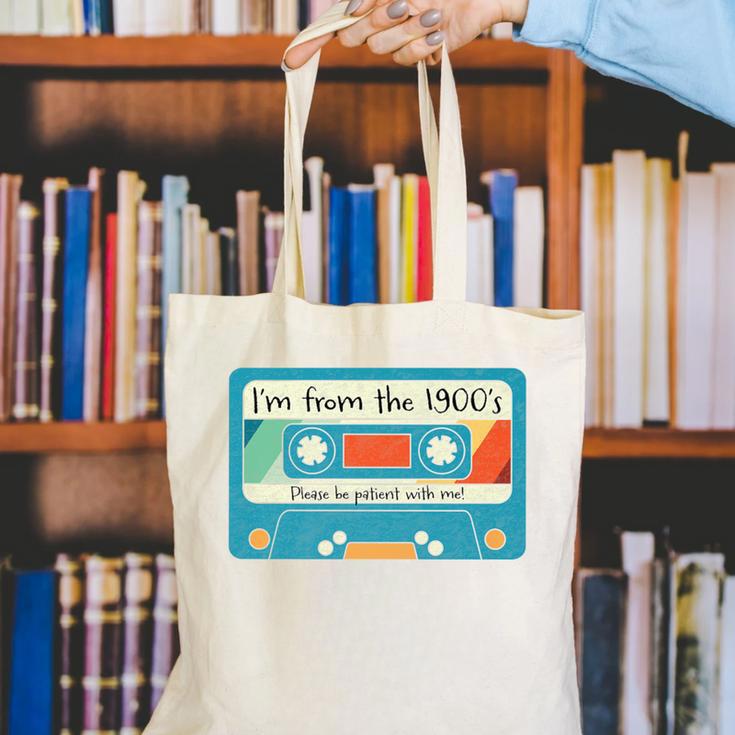 Please Be Patient With Me I'm From The 1900s Dad Premium Canvas Tote Bag
