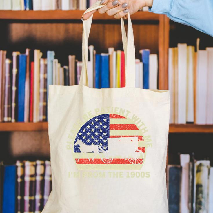Please Be Patient With Me I'm From The 1900s Dad Vintage Premium Canvas Tote Bag Please Be Patient With Me I'm From The 1900s Dad Vintage Premium Canvas Tote Bag