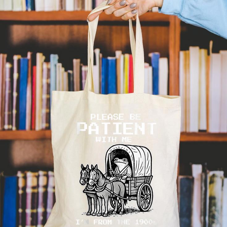 Please Be Patient With Me I'm From The 1900s Frog Canvas Tote Bag