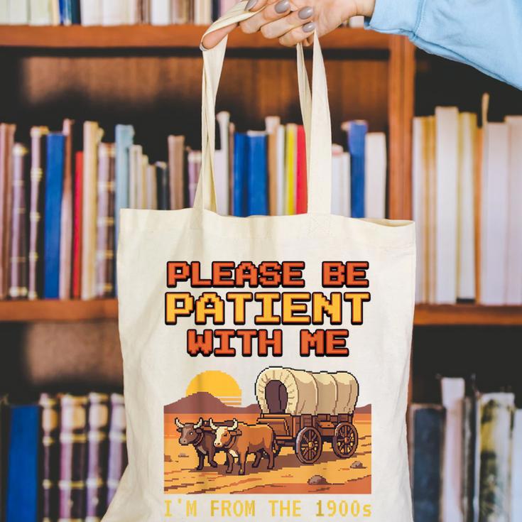 Please Be Patient I'm From The 1900s Retro Pixel Art Canvas Tote Bag