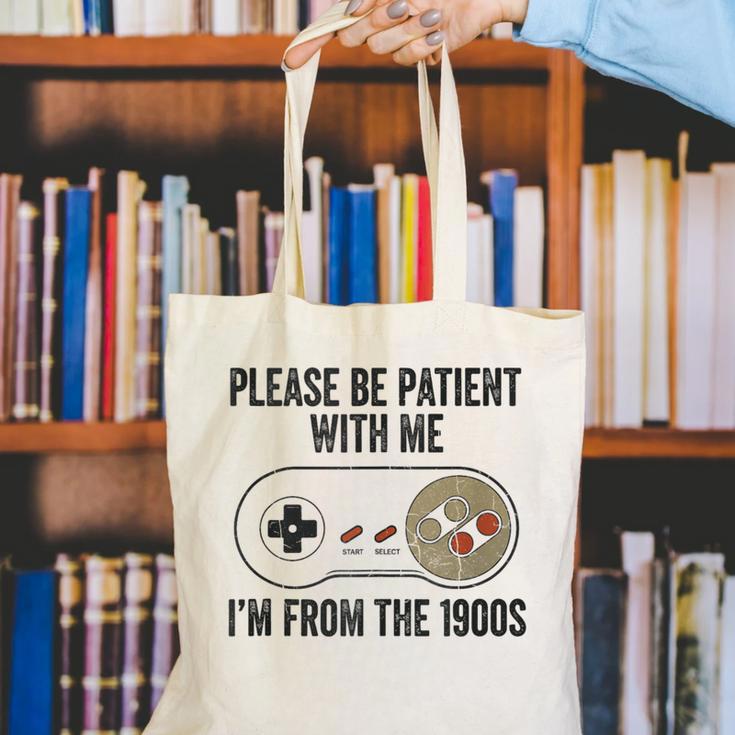 Please Be Patient With Me I'm From The 1900s Vintage Gamer Canvas Tote Bag