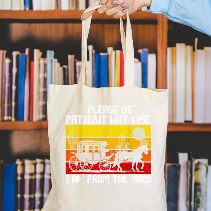 Please Be Patient With Me I'm From The 1900s Vintage Sun Set Canvas Tote Bag