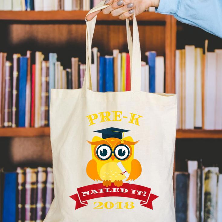 Pre-K Graduation 2018 Cute Owl Canvas Tote Bag