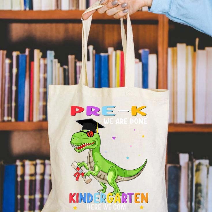 Pre k Graduation We Are Done Class 2023 Pre-k Dinosaur Boys Canvas Tote Bag