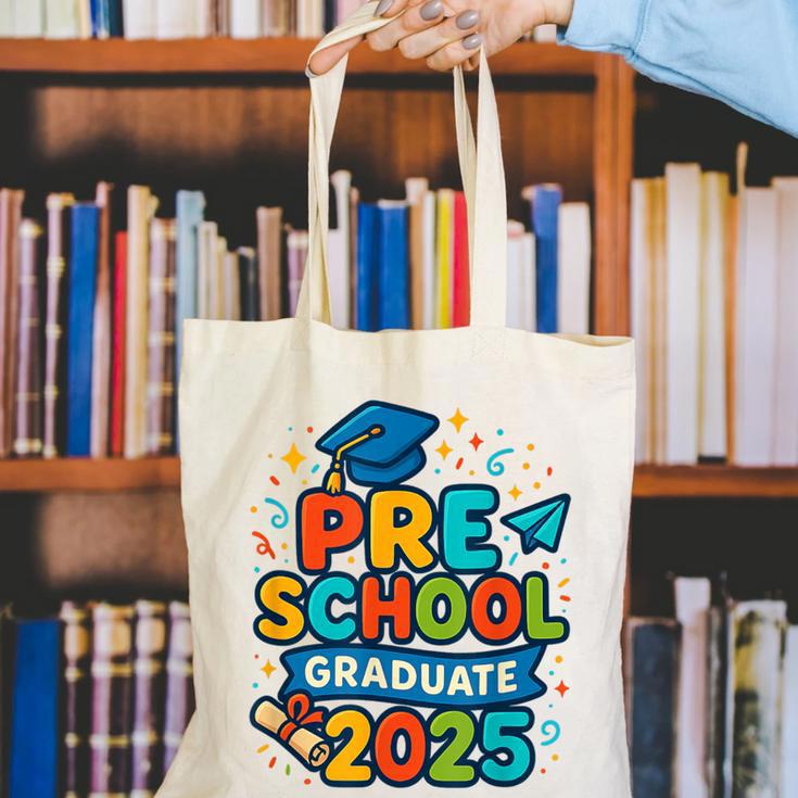 Preschool Graduation 2025 Pre-k Graduate Kids Boys Girls Canvas Tote Bag