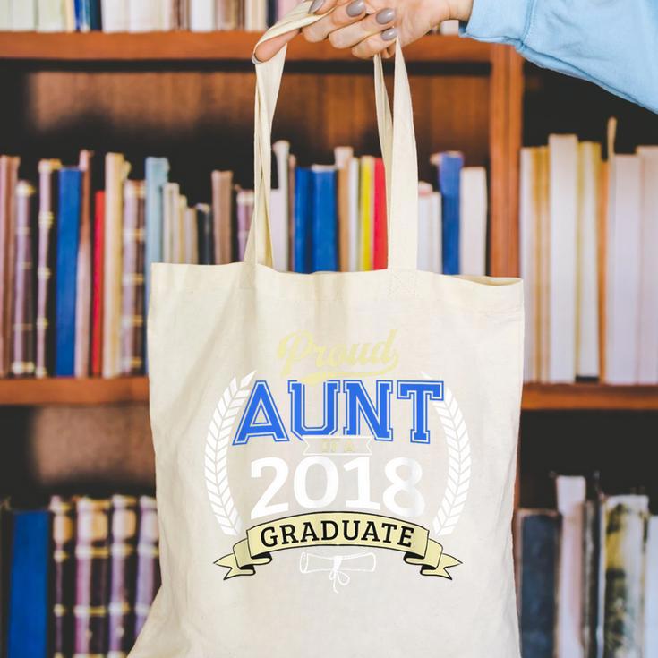 Proud Aunt Of 2018 Graduate Shirt Graduation Grad Canvas Tote Bag