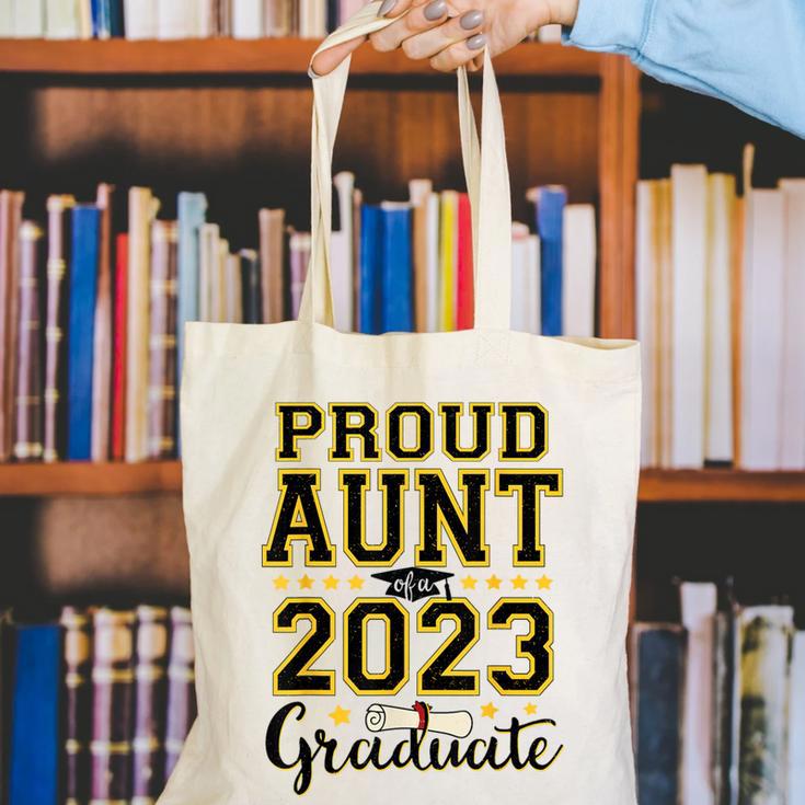 Proud Aunt Of A 2023 Graduate Family Matching Graduation Canvas Tote Bag