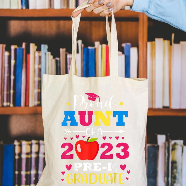 Proud Aunt Of 2023 Pre-K Graduate Senior Graduation Matching Canvas Tote Bag
