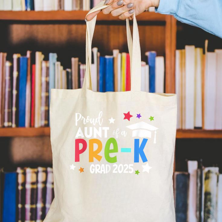 Proud Aunt Of A Pre-K 2025 Graduate Class Of 2025 Graduation Canvas Tote Bag