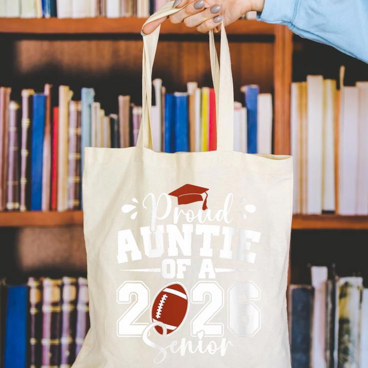 Proud Auntie Of A 2026 Senior Football Graduation Family Canvas Tote Bag