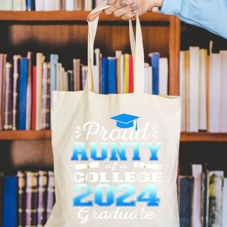 Proud Aunty Of 2024 College Graduate Family 24 Graduation Canvas Tote Bag