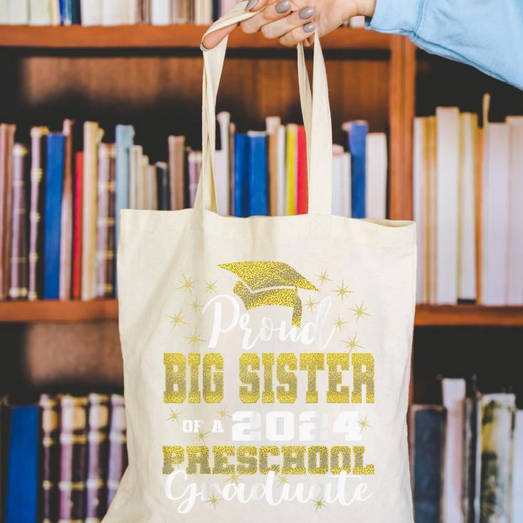 Proud Big Sister Of Pre School Graduate 2024 Graduation Big Canvas Tote Bag