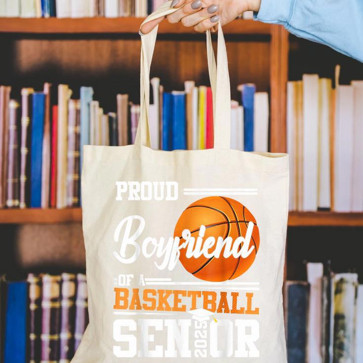 Proud Boyfriend Of A 2025 Senior Graduation Basketball Canvas Tote Bag