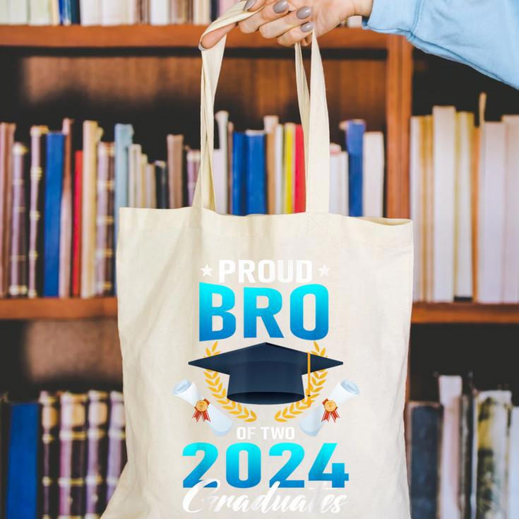 Proud Brother Of Two 2024 Graduates Twin Family Graduation Canvas Tote Bag