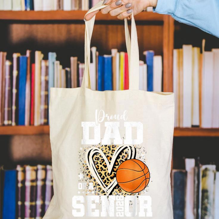 Proud Dad Of A 2026 Senior Basketball Graduation Leopard Canvas Tote Bag