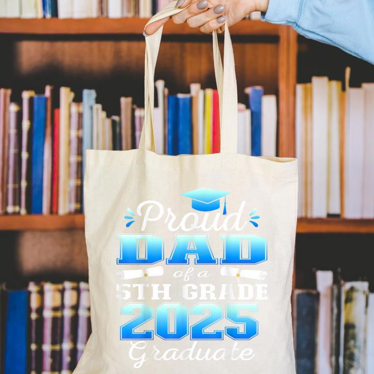 Proud Dad Of 5th Grade Graduate 2025 Elementary Graduation Canvas Tote Bag