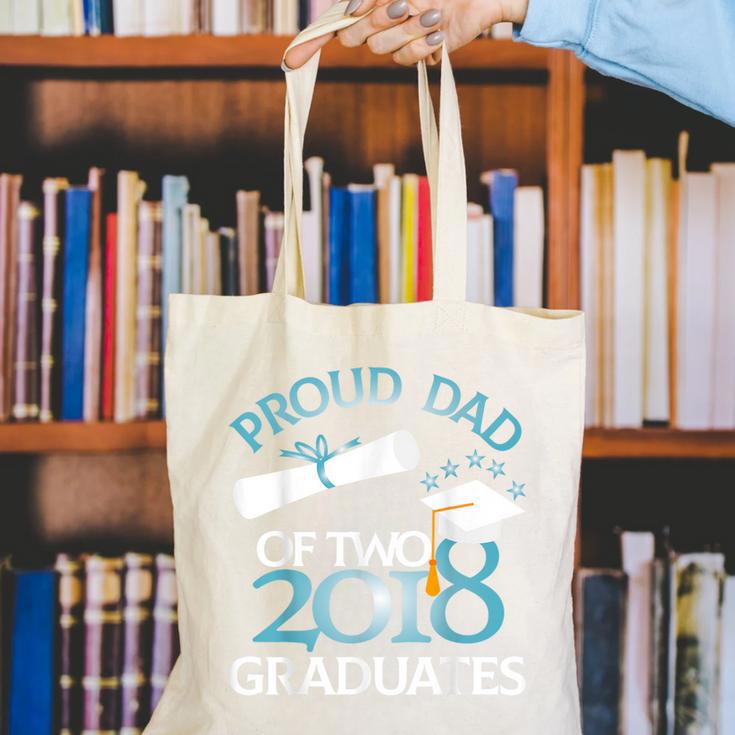 Proud Dad Of Two 2018 Graduates Twin Dads Graduation Canvas Tote Bag