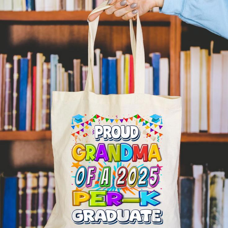Proud GRANDMA Of a 2025 PRE-K Graduate -Graduation Canvas Tote Bag
