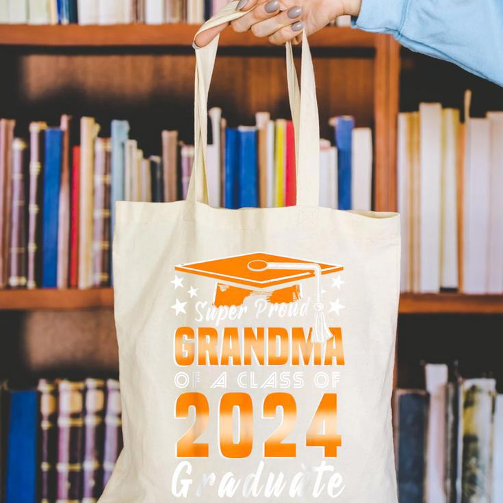 Proud Grandma Of A Class Of 2024 Matching Family Graduation Canvas Tote Bag