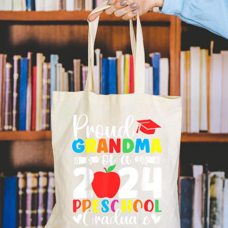 Proud Grandma Of Class Of 2024 Preschool Graduate Graduation Canvas Tote Bag
