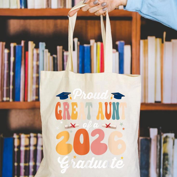 Proud Great Aunt Of a Class Of 2026 Graduate Graduation Canvas Tote Bag