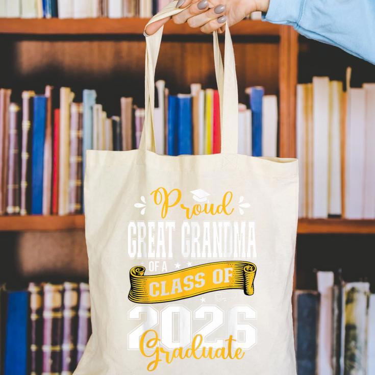 Proud Great Grandma Of a Class Of 2026 Graduate Graduation Canvas Tote Bag