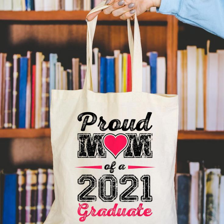 Proud Mom Of A 2021 Graduate Senior Graduation Canvas Tote Bag