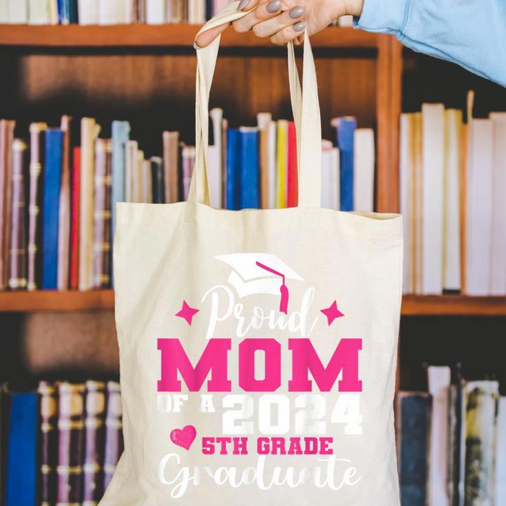 Proud Mom Of 2024 5th Grade Graduate Mother Graduation Canvas Tote Bag