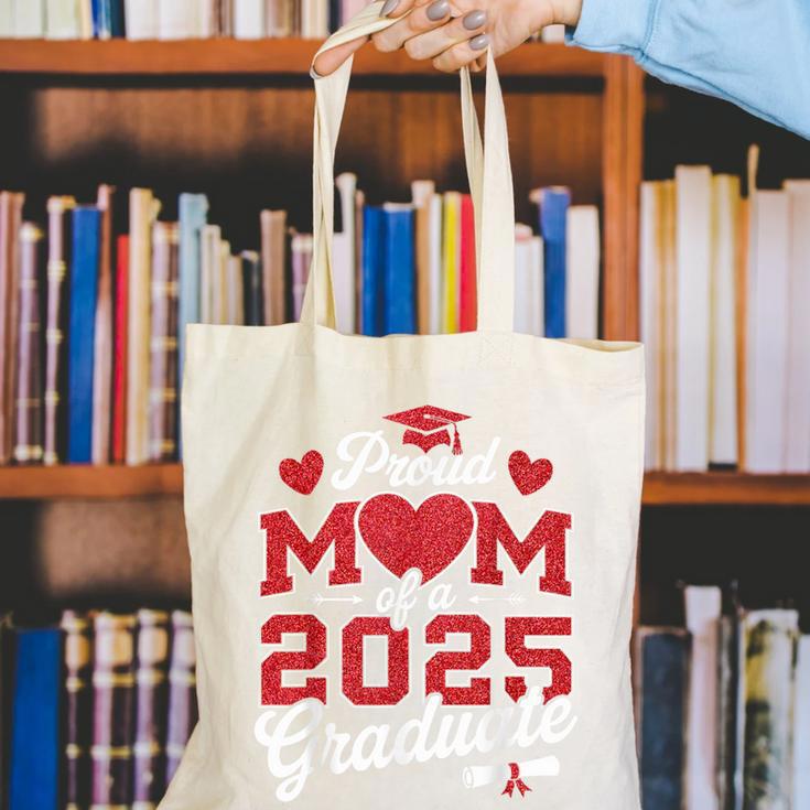 Proud Mom Of a Class Of 2025 Graduate Senior Graduation Canvas Tote Bag