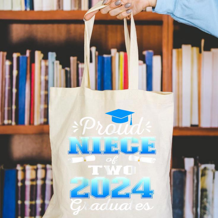 Proud Niece Of Two 2024 Graduate Class 2024 Graduation Canvas Tote Bag