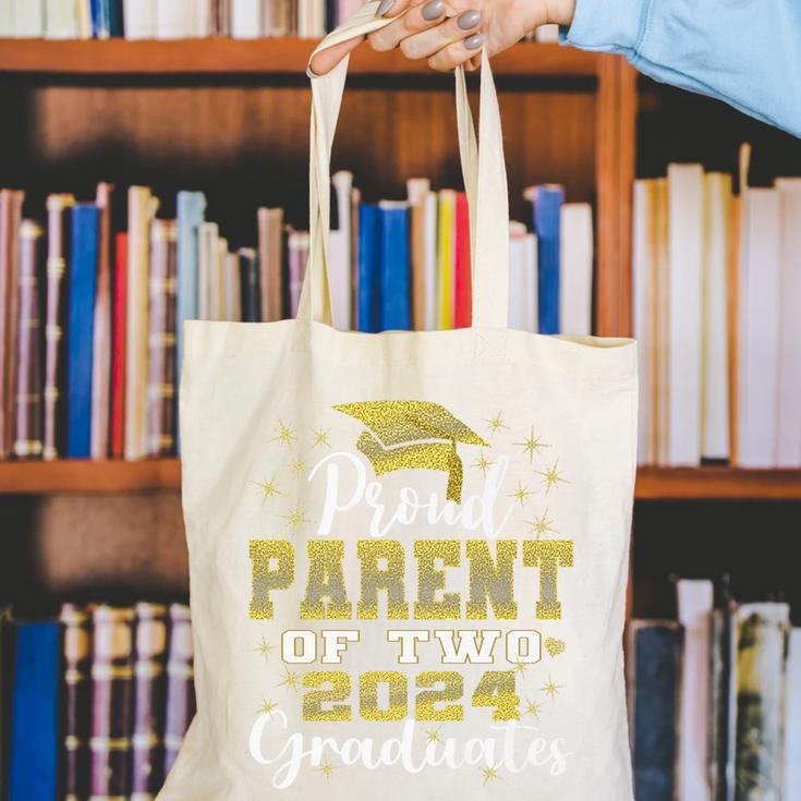Proud Parent Of Two 2024 Graduate Class 2024 Graduation Premium Canvas Tote Bag