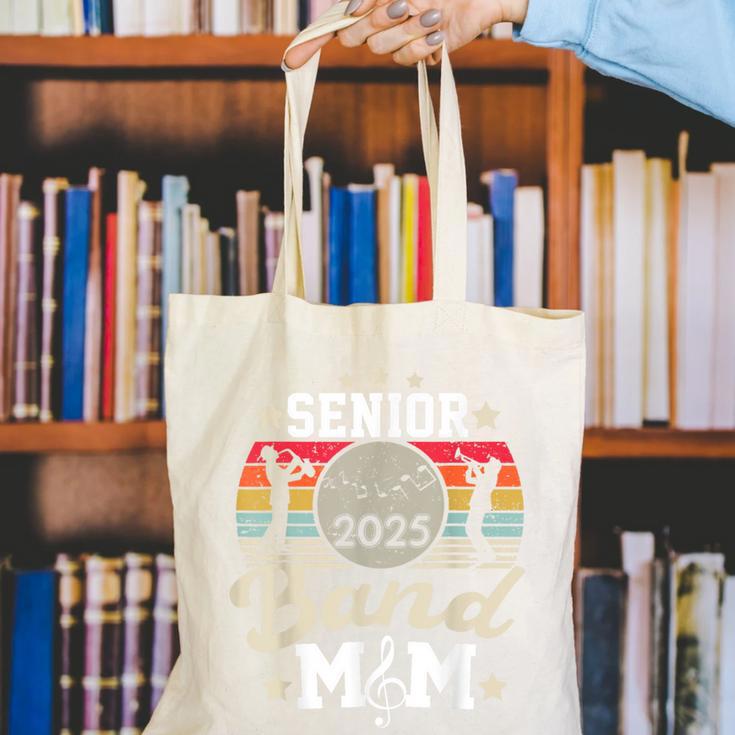 Proud Senior Mom Marching Band Mom Class Of 2025 Graduation Canvas Tote Bag