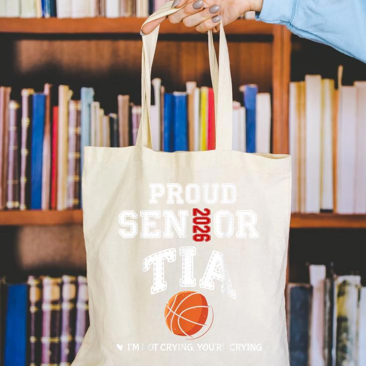 Proud Senior Tia 2026 Graduation Basketball Player Canvas Tote Bag