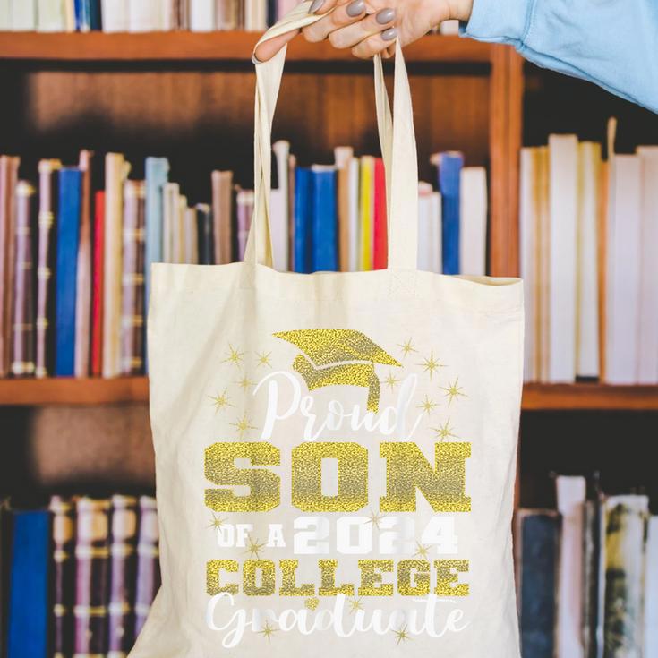 Proud Son Of 2024 College Graduate Family 24 Graduation Canvas Tote Bag