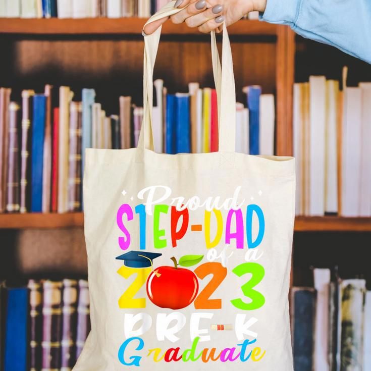 Proud Step-Dad Of 2023 Pre-K Graduate Fathers Day Graduation Canvas Tote Bag